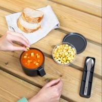 Brabantia Make & Take bestekset 3 delig mes vork en lepel dark grey - thumbnail