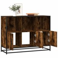 Dressoir 100x35x76 cm bewerkt hout gerookt eikenkleurig - thumbnail