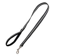 Jack and Vanilla Zwarte hondenriem met gevoerd handvat - Reflecterend - Lengte 100 cm - thumbnail