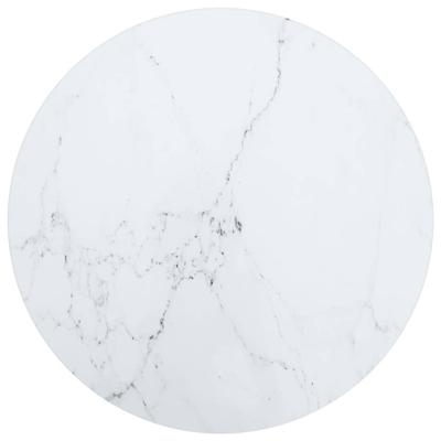 VidaXL Tafelblad ø40x0,8 cm gehard glas met marmeren design wit
