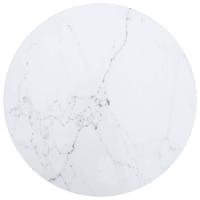 VidaXL Tafelblad ø40x0,8 cm gehard glas met marmeren design wit - thumbnail