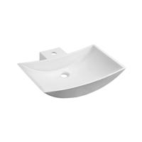 Wastafel Sapho Quintet Rechthoek 59.7x35x15 cm Solid Surface Mat Wit Sapho - thumbnail