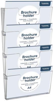 Europel wandfolderhouder, 4 x ft A4, landscape Europel wandfolderhouder, 4 x ft A4, landscape