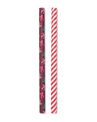 HEMA Cadeaupapier strik-zuurstok 70x200cm - 2 stuks