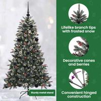 VidaXL Kunstkerstboom met 150 led groen 150 cm pvc en plastic en staal - thumbnail