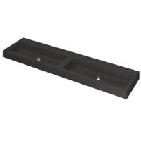 INK Momento Wastafel Quartz Dubbel Zonder Kraangaten - 1800x450x90 mm - Quartz Zwart - thumbnail