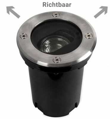 Richtbare Grondspot Ø12 Rond zwart met Lichtsensor LED