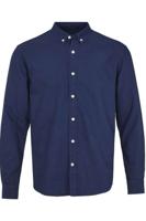 Kronstadt Overhemd Johan Oxford Washed Donkerblauw Button Down Slim Fit - thumbnail