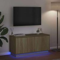 TV-meubel met LED Sonoma eiken 100 x 38 x 49 cm Bewerkt hout - thumbnail