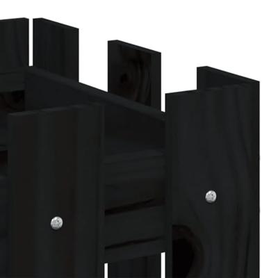 Plantenbak met hekontwerp 60x30x30 cm massief grenenhout zwart Plantenbak met hekontwerp 60x30x30 cm massief grenenhout zwart