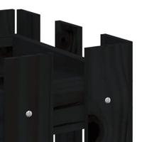 Plantenbak met hekontwerp 60x30x30 cm massief grenenhout zwart - thumbnail
