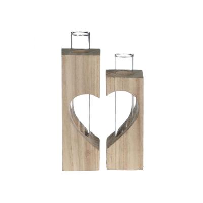 Ideas 4 Seasons Houten buishouder hart 4x4xh14,5cm set 2