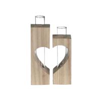 Ideas 4 Seasons Houten buishouder hart 4x4xh14,5cm set 2 - thumbnail