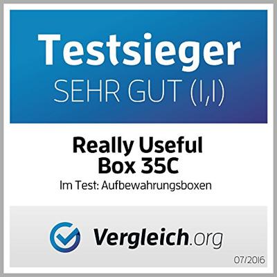 Really Useful Box 35 liter, transparant, per stuk verpakt in karton