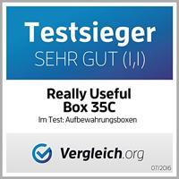 Really Useful Box 35 liter, transparant, per stuk verpakt in karton - thumbnail