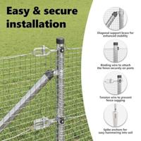 VidaXL Afrasteringspaal zilver 10 x 0,5 m (19 x 19 mm gaas) staal - thumbnail