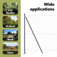 VidaXL Afrasteringspaal grijs 25 x 1,4 m (50 mm gaas) staal en pvc - thumbnail