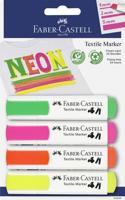 Faber Castell Textielmarker Neon - set 4 stuks - thumbnail