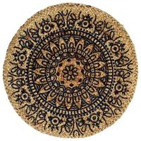 VidaXL Placemats 4 st rond 38 cm jute donkerblauw - thumbnail