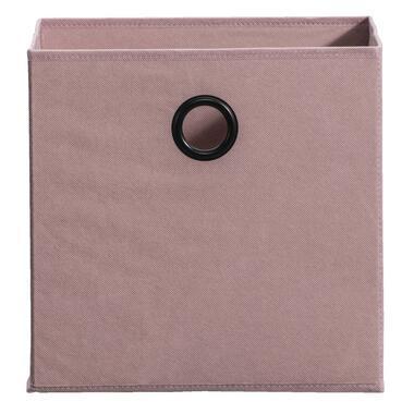 Opbergbox Kenzi stof - roze - 31x31x31 cm
