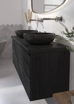 Ben Engraved Line afdekset voor inbouw wastafelkraan gunmetal pvd-coating Ben Engraved Line afdekset voor inbouw wastafelkraan gunmetal pvd-coating