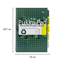Projectboek pukka recy a4 lijn 4-g 200pag 80gr gn | 3 stuks - thumbnail