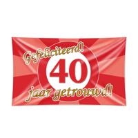 Gevelvlag 40 Jaar Getrouwd Rood (150x90cm) - thumbnail