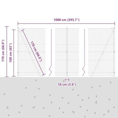 VidaXL Afrasteringspaal zilver 10 x 1,6 m (36 mm gaas) staal VidaXL Afrasteringspaal zilver 10 x 1,6 m (36 mm gaas) staal
