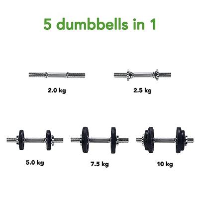 Dumbbell 10kg met 1 dumbbell stang 1 set - thumbnail