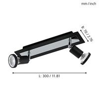 Eglo LedspotSarria 2-lichts zwart - 94964 - thumbnail