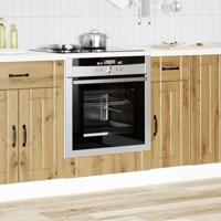 Ovenkast Lucca bewerkt hout artisanaal eikenkleur - thumbnail