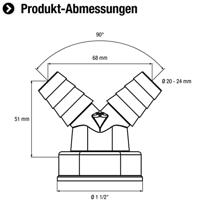 Cornat Slangaansluitstuk Haaks 2X45Gr 6/4 - TEC356397R - thumbnail
