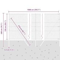 VidaXL Afrasteringspaal grijs 10 x 1,5 m (50 mm gaas) staal en pvc - thumbnail