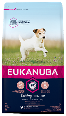 Eukanuba Senior Droog voer voor oudere kleine honden met verse kip, 3 kg