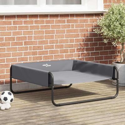 VidaXL Hondenbed lichtgrijs 85 x 85 x 33 cm staal VidaXL Hondenbed lichtgrijs 85 x 85 x 33 cm staal