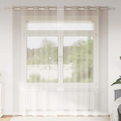 VidaXL Voile gordijn met gordijnen 2 pcs zand 245 x 140 cm polyester