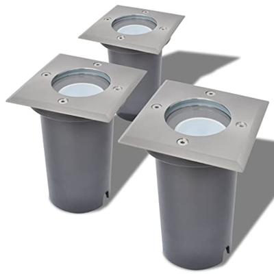 VidaXL Led-grondspots buiten 3 stuks vierkant