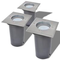 VidaXL Led-grondspots buiten 3 stuks vierkant - thumbnail
