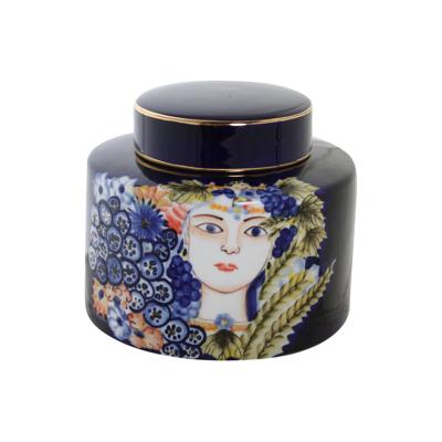 Vaas DKD Home Decor Gezicht Porselein Blauw Multicolour 17 x 17 x 16 cm Vaas DKD Home Decor Gezicht Porselein Blauw Multicolour 17 x 17 x 16 cm