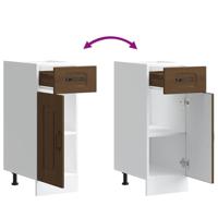 Keuken onderkast Kalmar bewerkt hout bruin eikenkleur - thumbnail