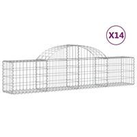 Schanskorven 14 st gewelfd 200x30x40/60 cm gegalvaniseerd ijzer - thumbnail