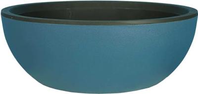 RIVIERA COUPE GRANIT ronde bloembak - Kunststof - Diameter 40 cm - Blauw