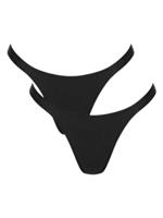 2-pack dames tangaslips - Go Casual - Hoog opgesneden katoenen tanga slip - thumbnail
