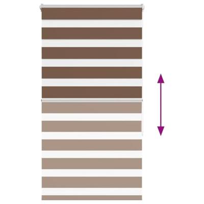 VidaXL Zebra rolgordijn 80x150 cm stofbreedte 75,9 cm polyester bruin VidaXL Zebra rolgordijn 80x150 cm stofbreedte 75,9 cm polyester bruin