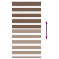Zebra rolgordijn 80x150 cm stofbreedte 75,9 cm polyester bruin - thumbnail