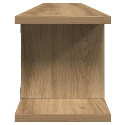 Wandschappen 2 st 105x18x20 cm bewerkt hout artisanaal eiken Wandschappen 2 st 105x18x20 cm bewerkt hout artisanaal eiken