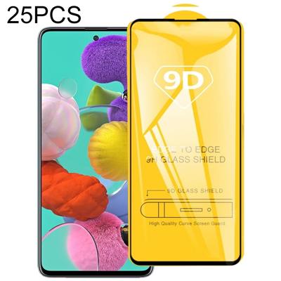 Voor Galaxy A51 25 PCS 9D Full Glue Full Screen Tempered Glass Film