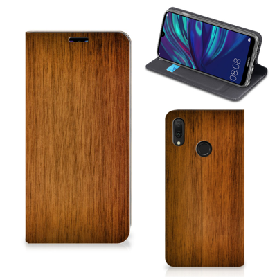 Huawei Y7 hoesje Y7 Pro (2019) Book | Wallet Case | Donker Hout