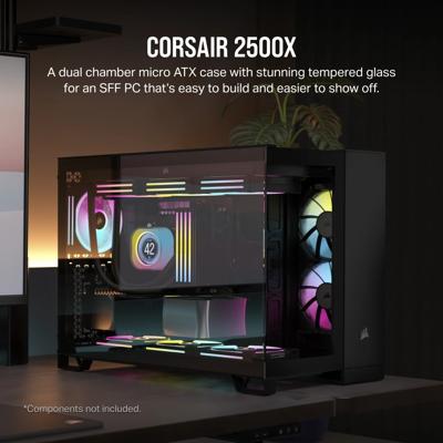 Case per PC - CORSAIR - 2500X Micro ATX Dual Chamber in vetro temperato - Nero