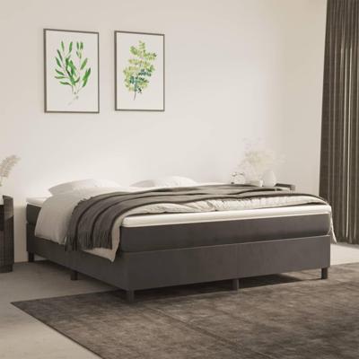 Boxspring met matras fluweel donkergrijs 180x200 cm